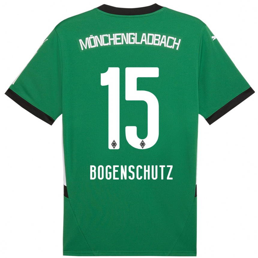 Niño Fútbol Camiseta Kerstin Bogenschutz #15 Verde Blanco 2ª Equipación 2024/25