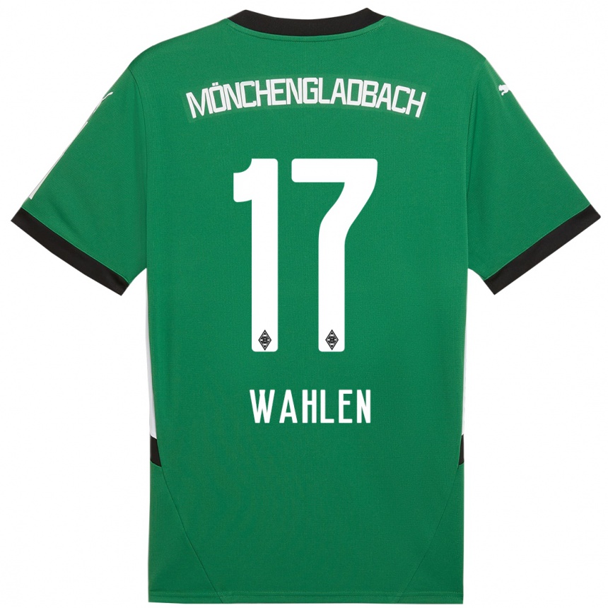 Niño Fútbol Camiseta Vanessa Wahlen #17 Verde Blanco 2ª Equipación 2024/25