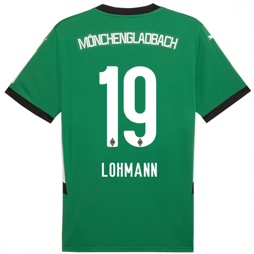 Niño Fútbol Camiseta Mona Lohmann #19 Verde Blanco 2ª Equipación 2024/25