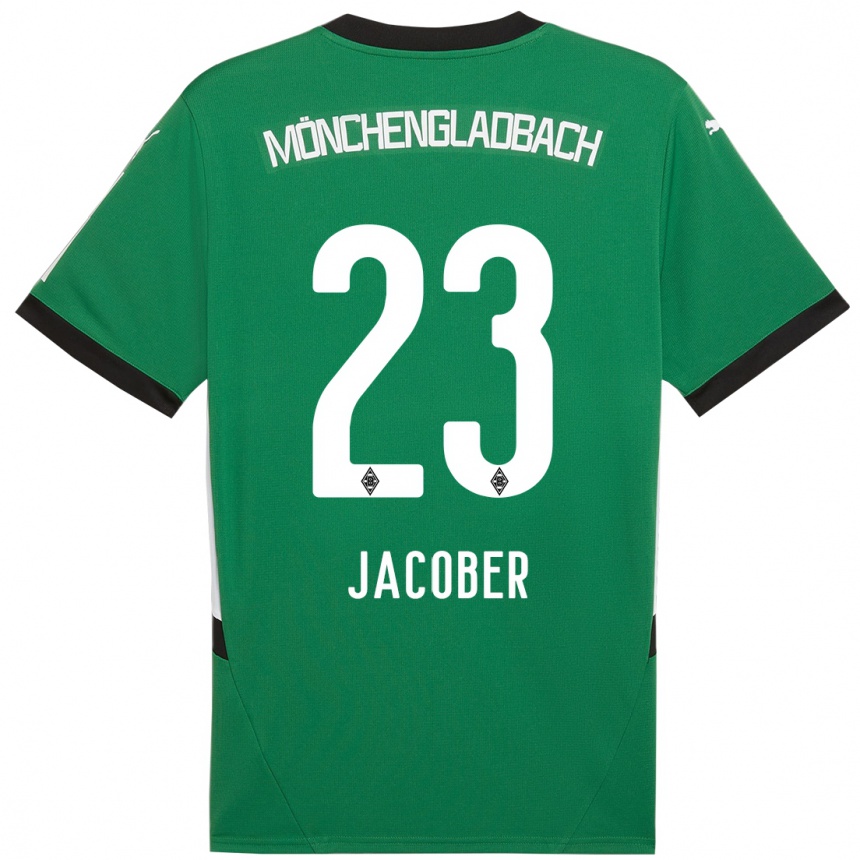 Niño Fútbol Camiseta Magdalena Jacober #23 Verde Blanco 2ª Equipación 2024/25