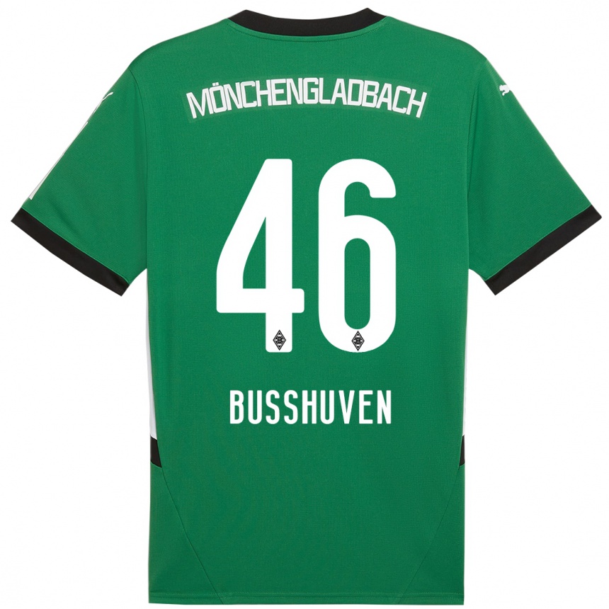 Niño Fútbol Camiseta Alina Busshuven #46 Verde Blanco 2ª Equipación 2024/25