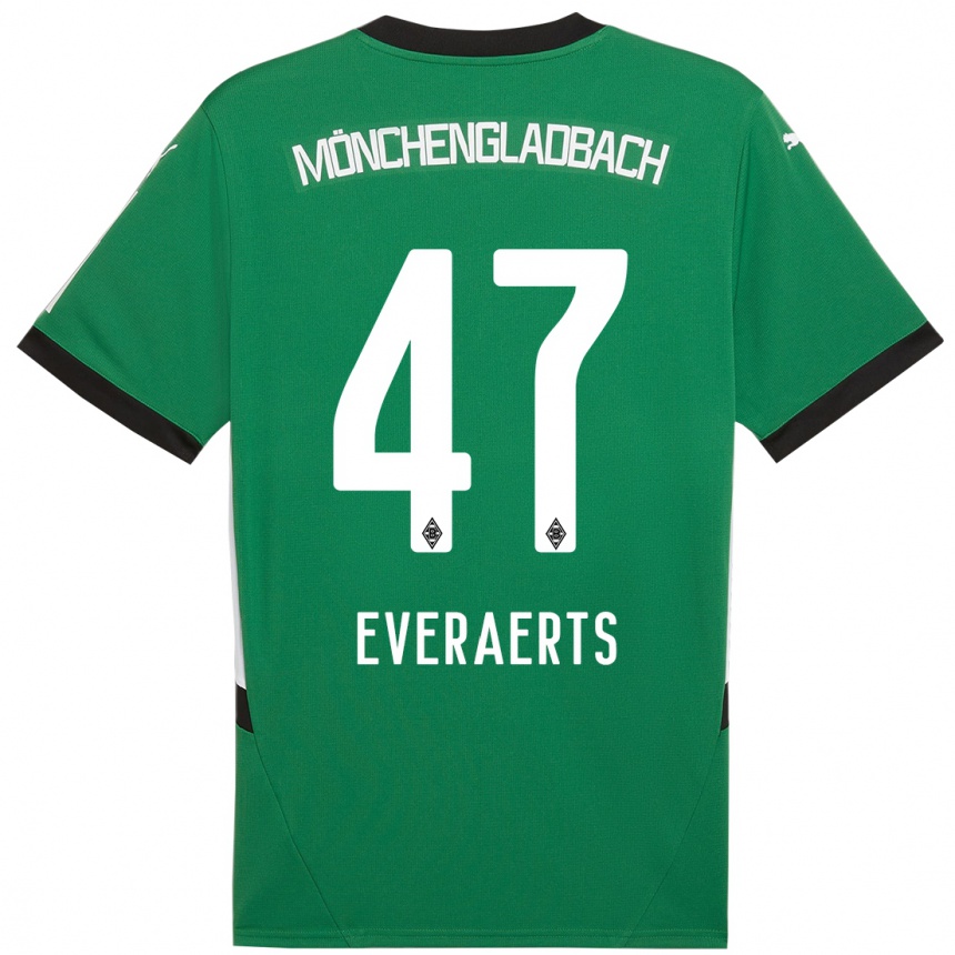 Niño Fútbol Camiseta Kim Everaerts #47 Verde Blanco 2ª Equipación 2024/25