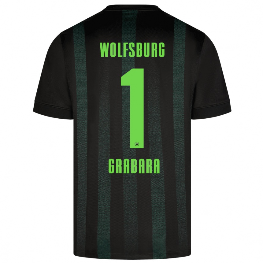 Niño Fútbol Camiseta Kamil Grabara #1 Verde Oscuro 2ª Equipación 2024/25