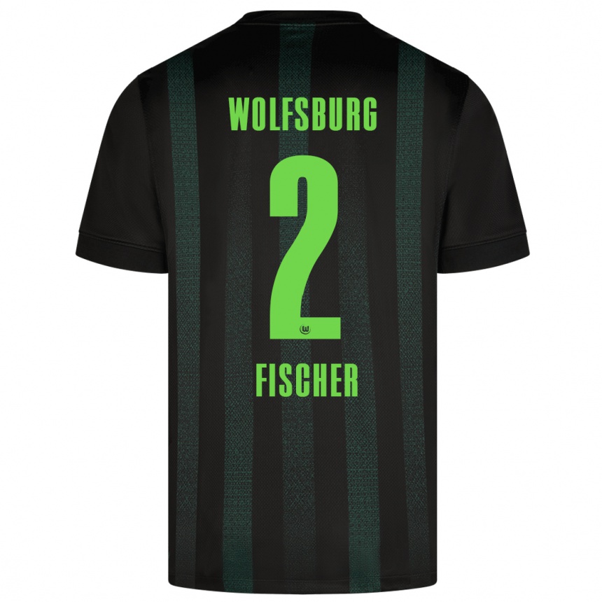 Niño Fútbol Camiseta Kilian Fischer #2 Verde Oscuro 2ª Equipación 2024/25