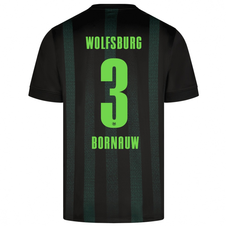 Niño Fútbol Camiseta Sebastiaan Bornauw #3 Verde Oscuro 2ª Equipación 2024/25