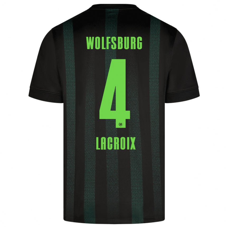 Niño Fútbol Camiseta Maxence Lacroix #4 Verde Oscuro 2ª Equipación 2024/25