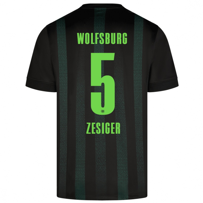 Niño Fútbol Camiseta Cédric Zesiger #5 Verde Oscuro 2ª Equipación 2024/25