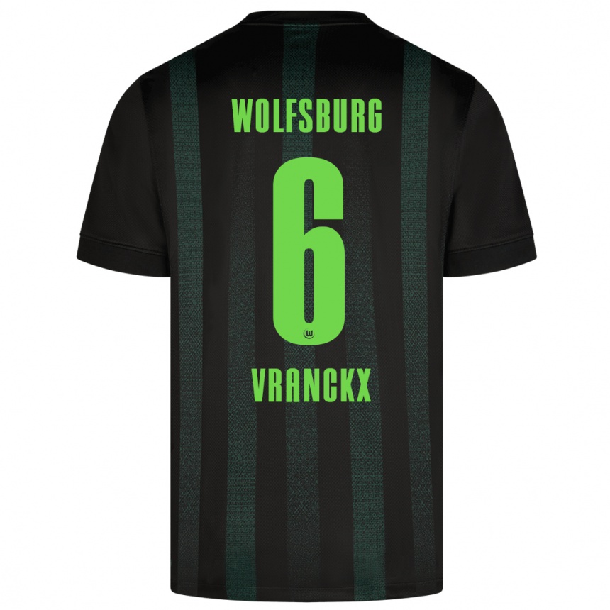 Niño Fútbol Camiseta Aster Vranckx #6 Verde Oscuro 2ª Equipación 2024/25