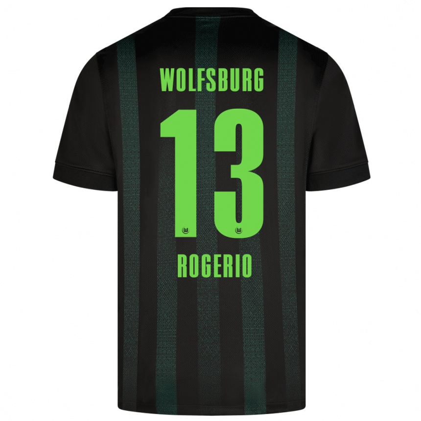 Niño Fútbol Camiseta Rogério #13 Verde Oscuro 2ª Equipación 2024/25