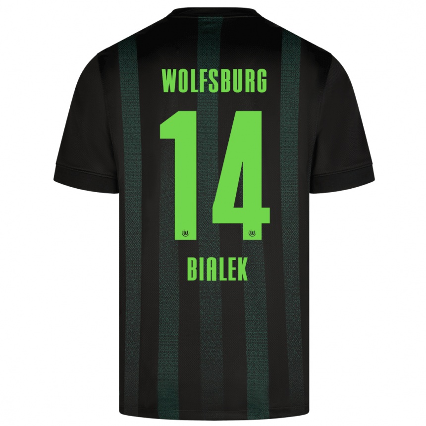 Niño Fútbol Camiseta Bartosz Bialek #14 Verde Oscuro 2ª Equipación 2024/25