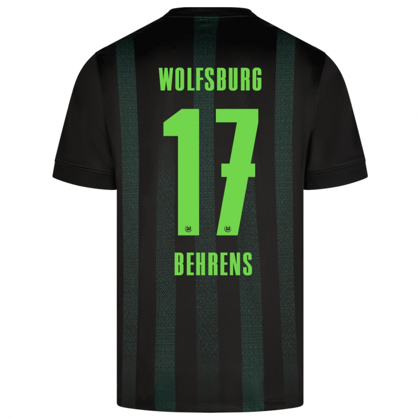 Niño Fútbol Camiseta Kevin Behrens #17 Verde Oscuro 2ª Equipación 2024/25