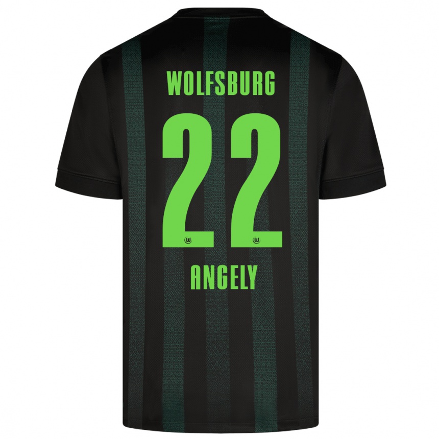 Niño Fútbol Camiseta Mathys Angély #22 Verde Oscuro 2ª Equipación 2024/25