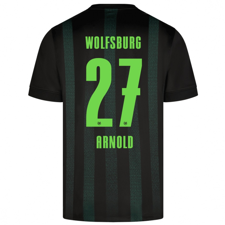 Niño Fútbol Camiseta Maximilian Arnold #27 Verde Oscuro 2ª Equipación 2024/25