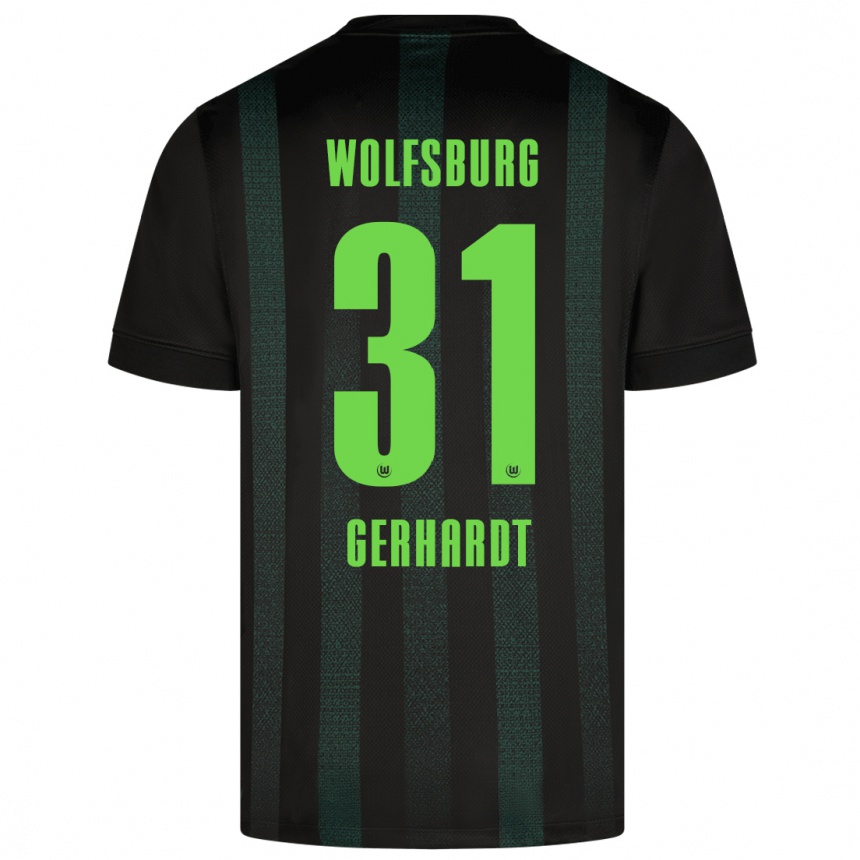 Niño Fútbol Camiseta Yannick Gerhardt #31 Verde Oscuro 2ª Equipación 2024/25