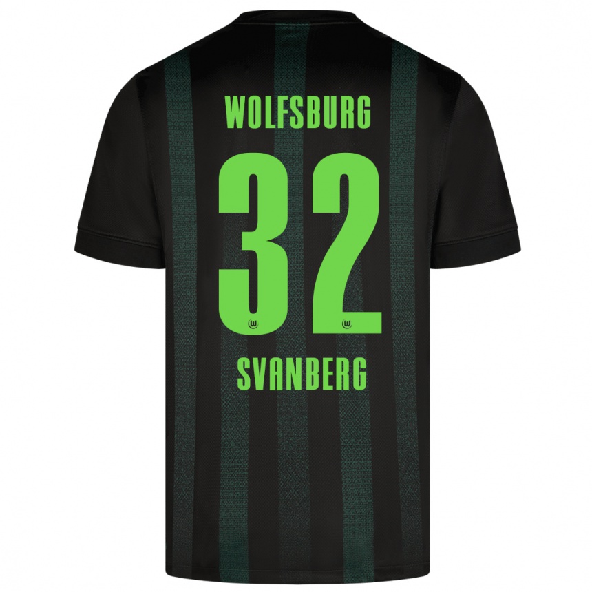 Niño Fútbol Camiseta Mattias Svanberg #32 Verde Oscuro 2ª Equipación 2024/25