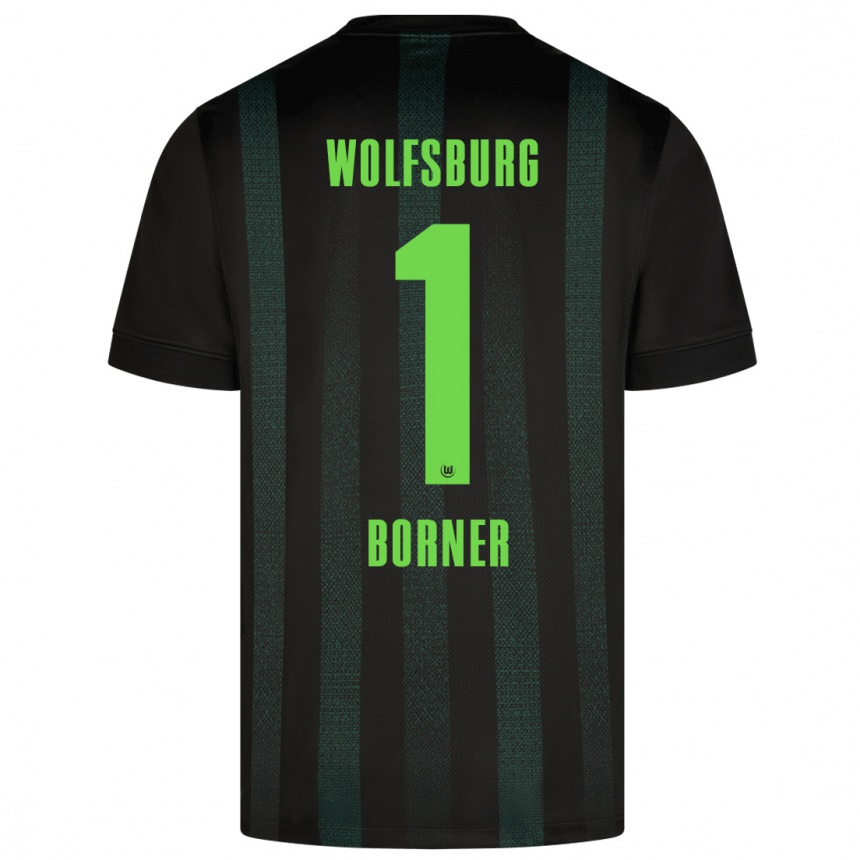 Niño Fútbol Camiseta Benedikt Börner #1 Verde Oscuro 2ª Equipación 2024/25