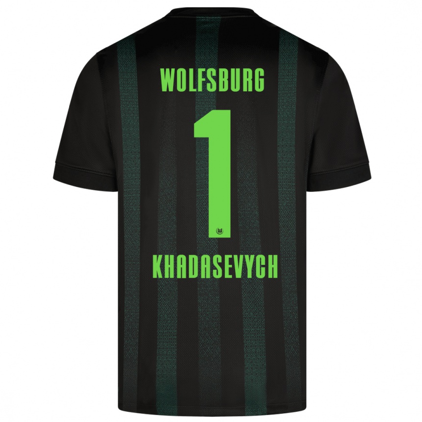 Niño Fútbol Camiseta Kyrylo Khadasevych #1 Verde Oscuro 2ª Equipación 2024/25