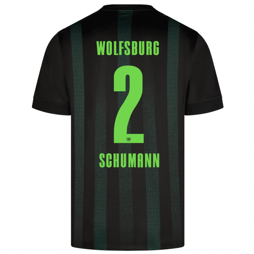 Niño Fútbol Camiseta Anton Schumann #2 Verde Oscuro 2ª Equipación 2024/25