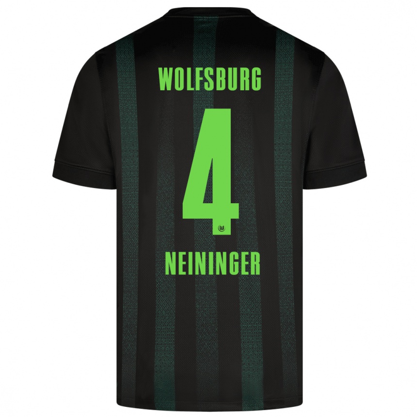 Niño Fútbol Camiseta Till Neininger #4 Verde Oscuro 2ª Equipación 2024/25