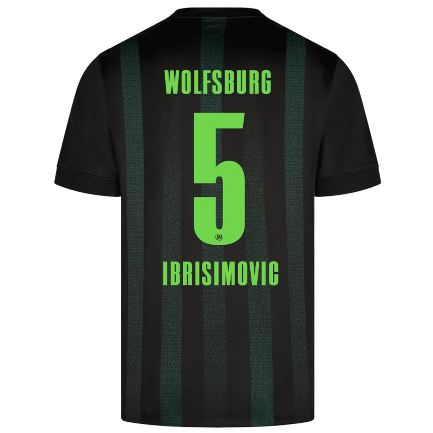 Niño Fútbol Camiseta Amar Ibrisimovic #5 Verde Oscuro 2ª Equipación 2024/25