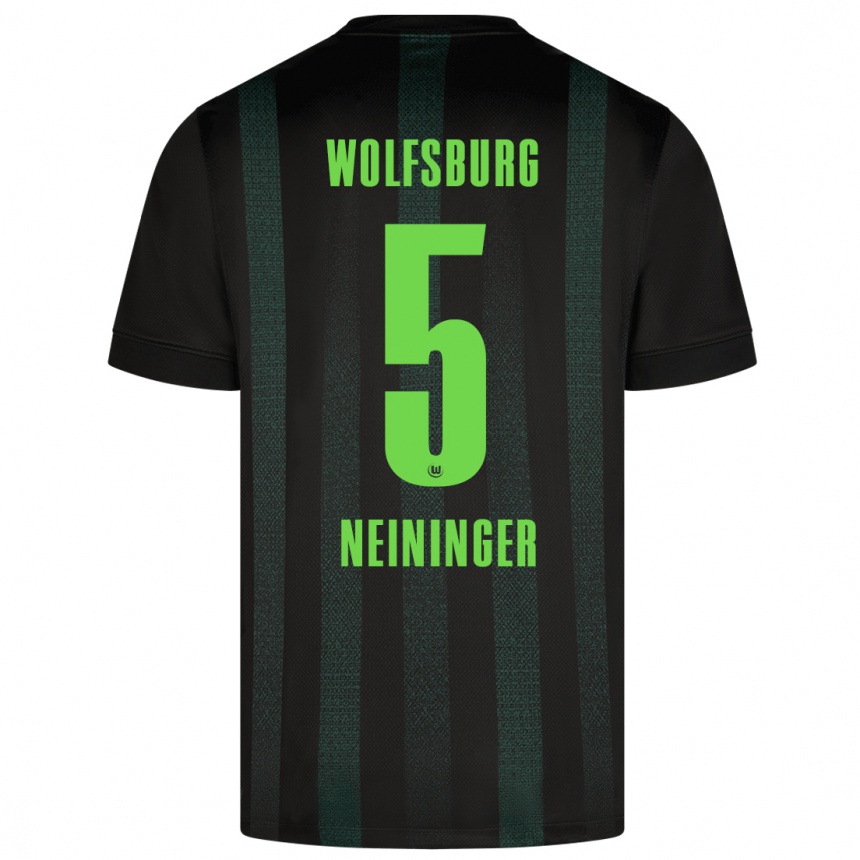 Niño Fútbol Camiseta Tim Neininger #5 Verde Oscuro 2ª Equipación 2024/25