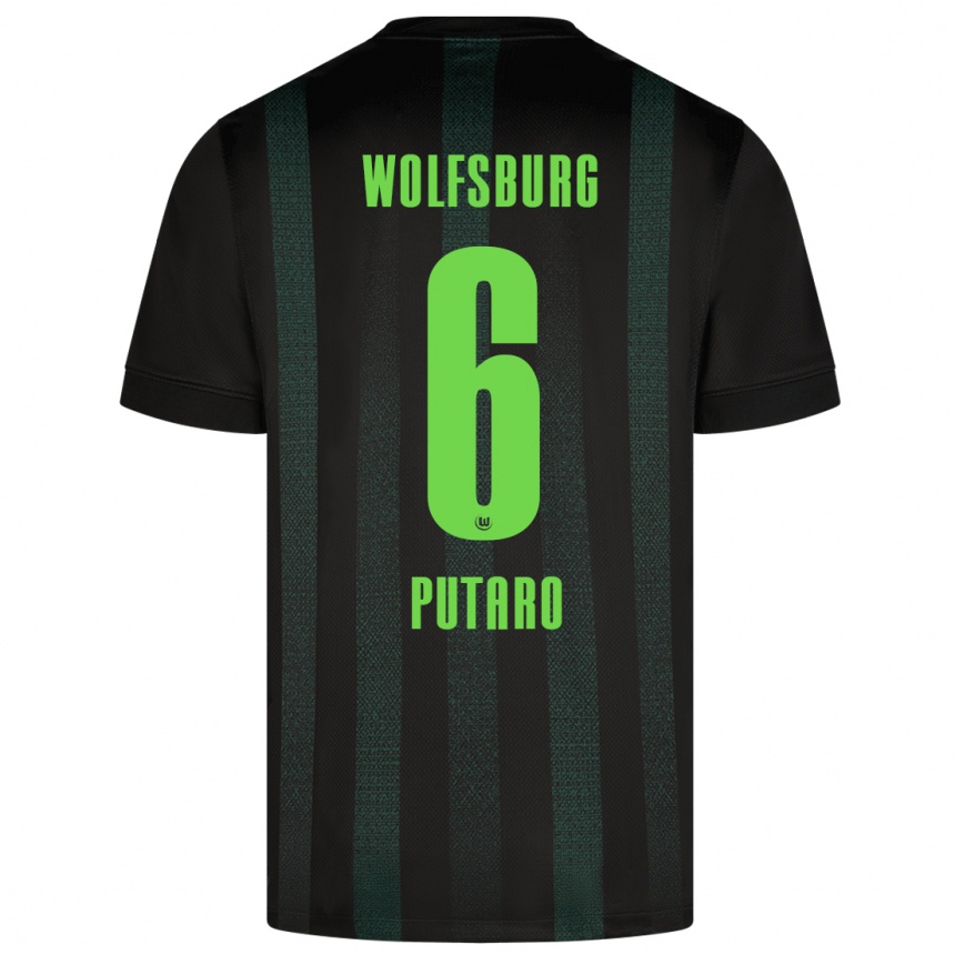 Niño Fútbol Camiseta Luca Putaro #6 Verde Oscuro 2ª Equipación 2024/25