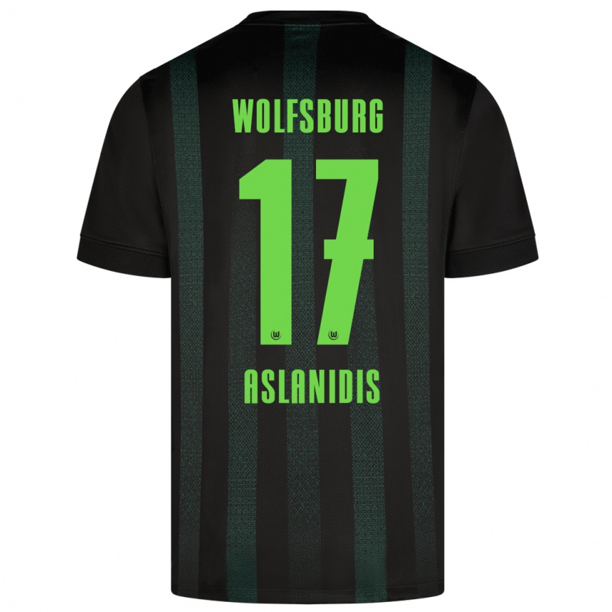 Niño Fútbol Camiseta Elijas Aslanidis #17 Verde Oscuro 2ª Equipación 2024/25