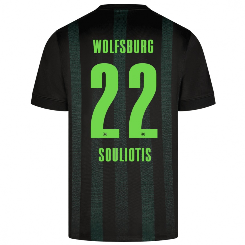 Niño Fútbol Camiseta Spyridon Souliotis #22 Verde Oscuro 2ª Equipación 2024/25