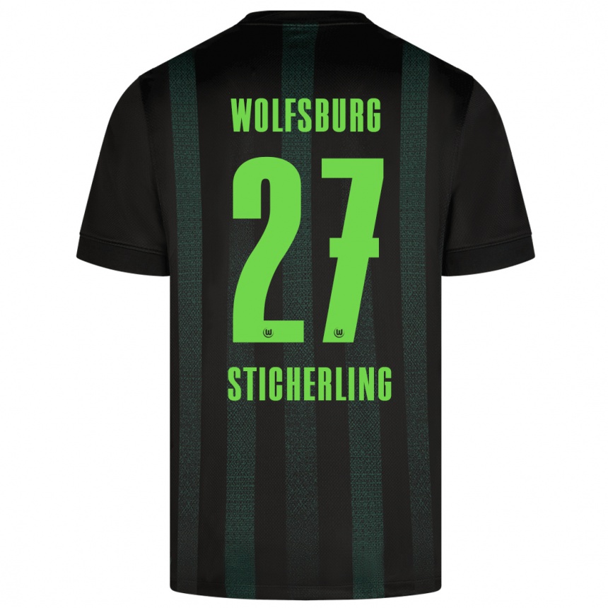 Niño Fútbol Camiseta Carl-Anton Sticherling #27 Verde Oscuro 2ª Equipación 2024/25