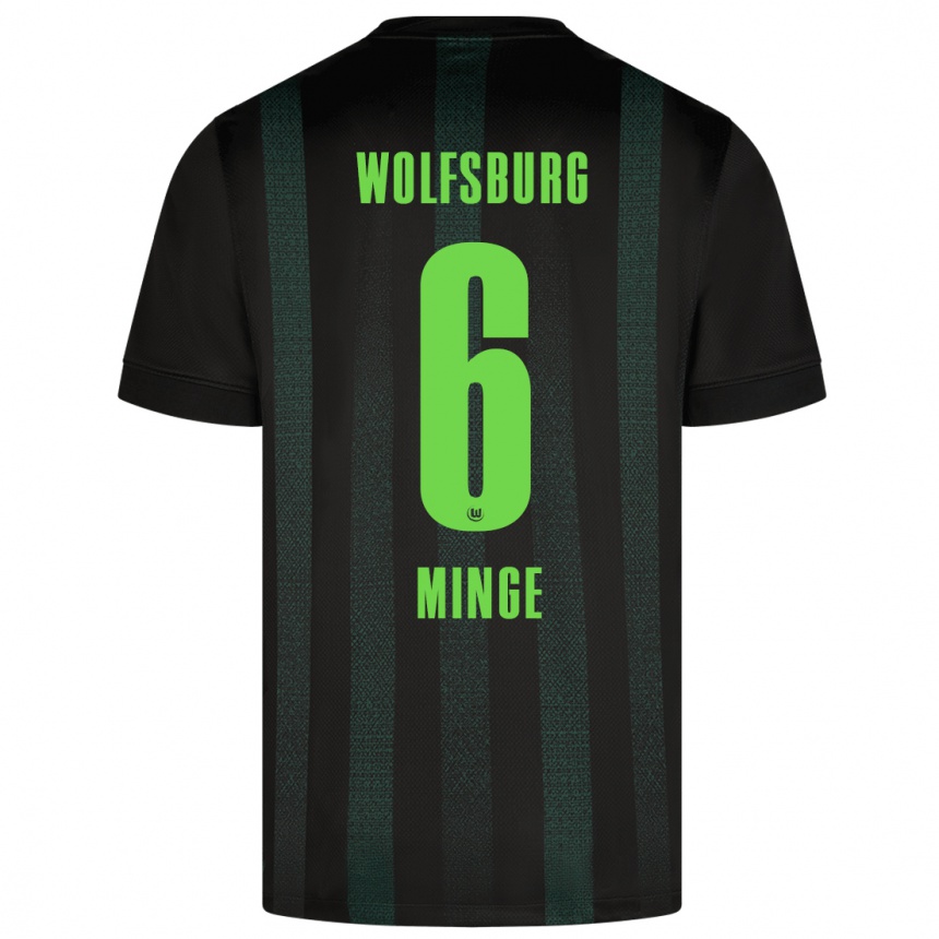 Niño Fútbol Camiseta Janina Minge #6 Verde Oscuro 2ª Equipación 2024/25