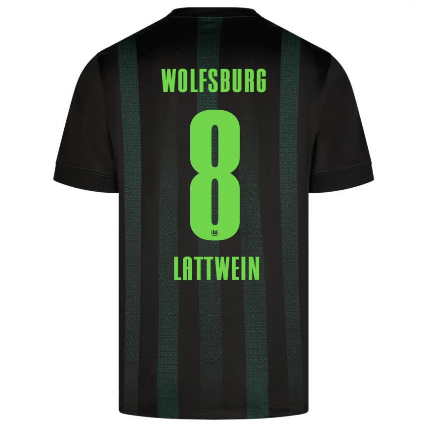 Niño Fútbol Camiseta Lena Lattwein #8 Verde Oscuro 2ª Equipación 2024/25