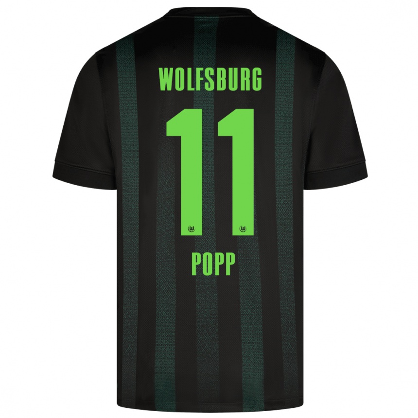 Niño Fútbol Camiseta Alexandra Popp #11 Verde Oscuro 2ª Equipación 2024/25