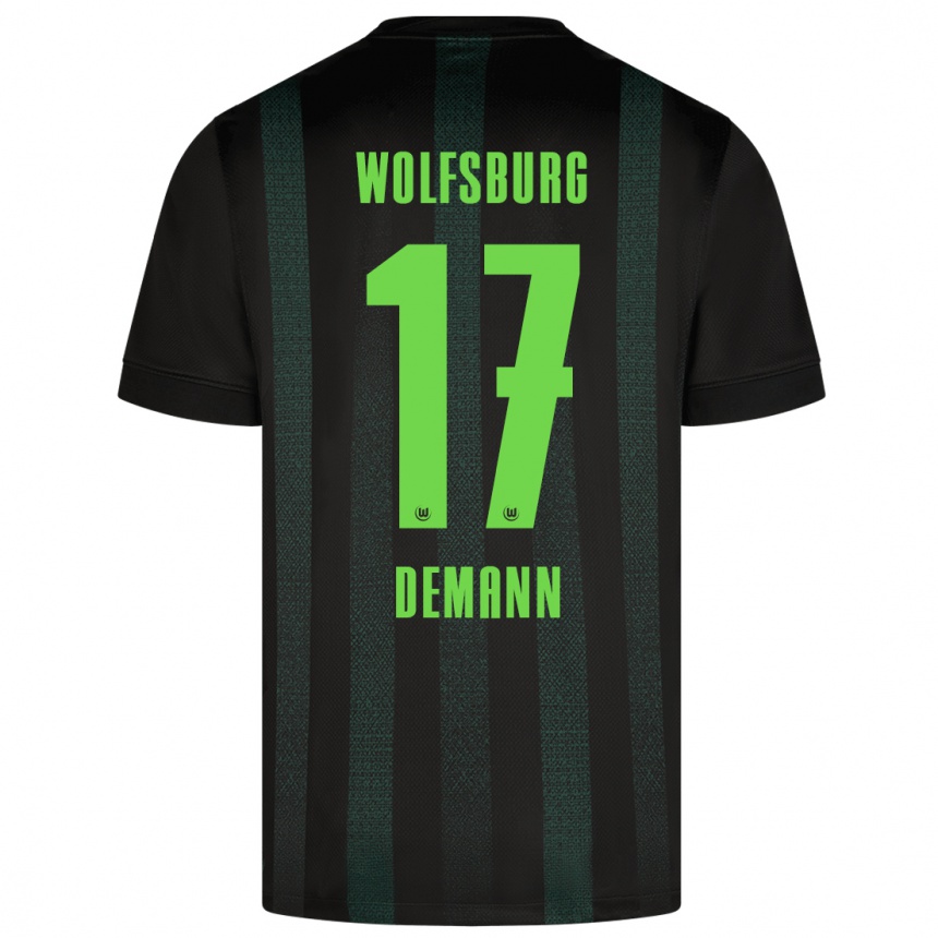 Niño Fútbol Camiseta Kristin Demann #17 Verde Oscuro 2ª Equipación 2024/25