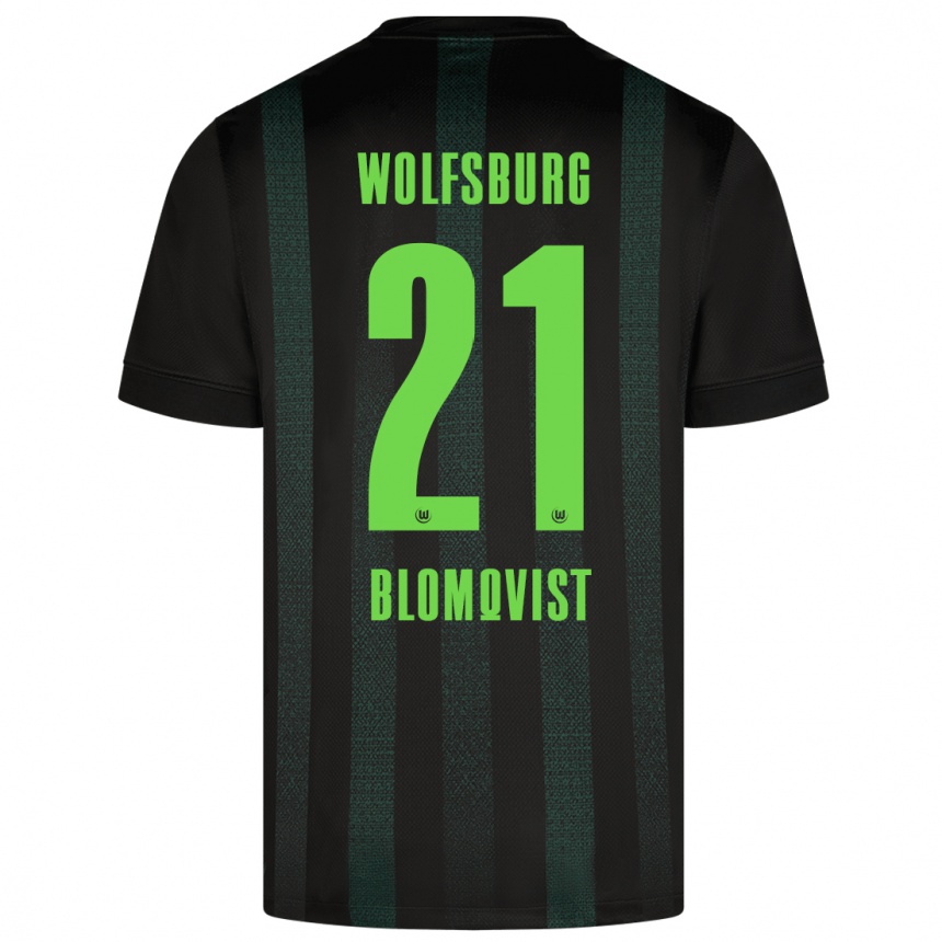 Niño Fútbol Camiseta Rebecka Blomqvist #21 Verde Oscuro 2ª Equipación 2024/25