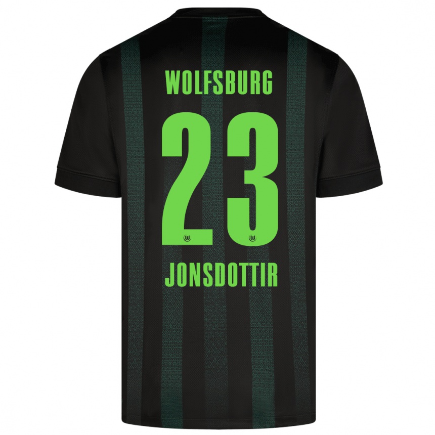 Niño Fútbol Camiseta Sveindís Jane Jónsdóttir #23 Verde Oscuro 2ª Equipación 2024/25