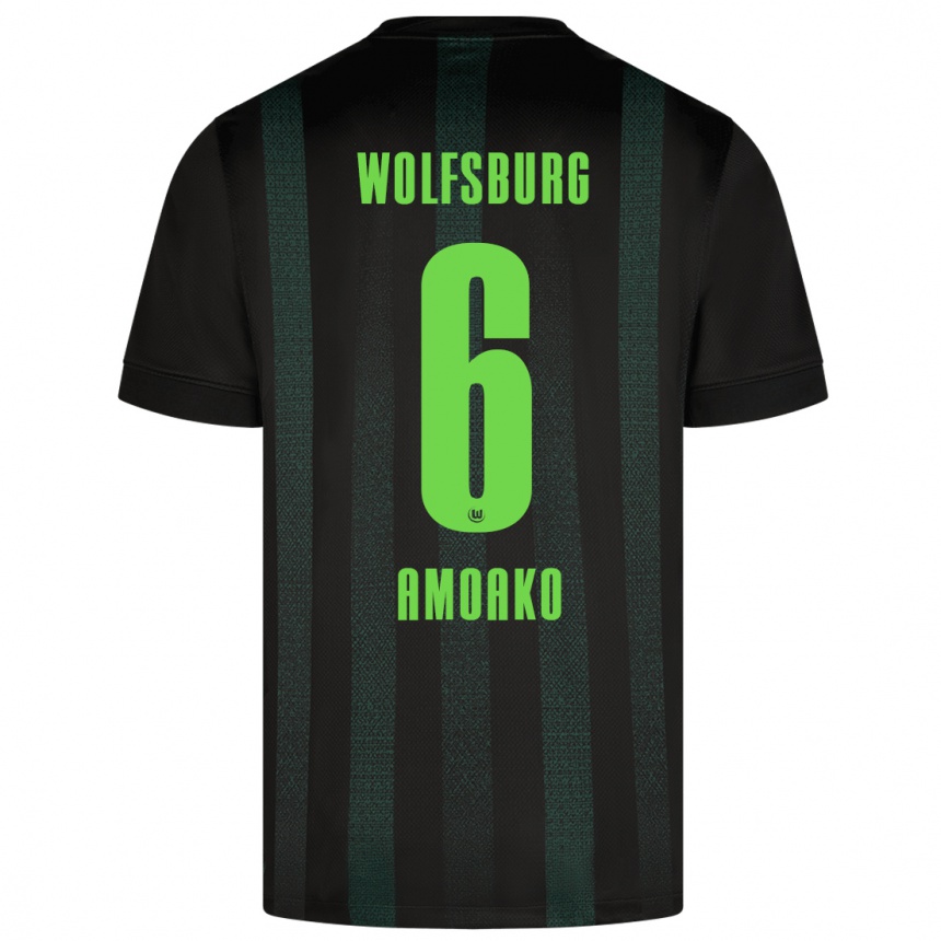 Niño Fútbol Camiseta Kofi Jeremy Amoako #6 Verde Oscuro 2ª Equipación 2024/25