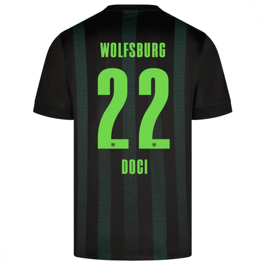 Niño Fútbol Camiseta Adrian Doci #22 Verde Oscuro 2ª Equipación 2024/25