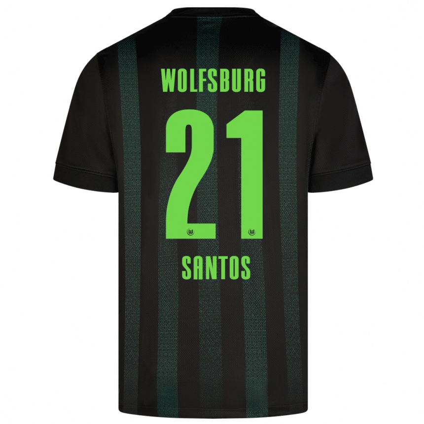 Niño Fútbol Camiseta Leonardo Santos #21 Verde Oscuro 2ª Equipación 2024/25