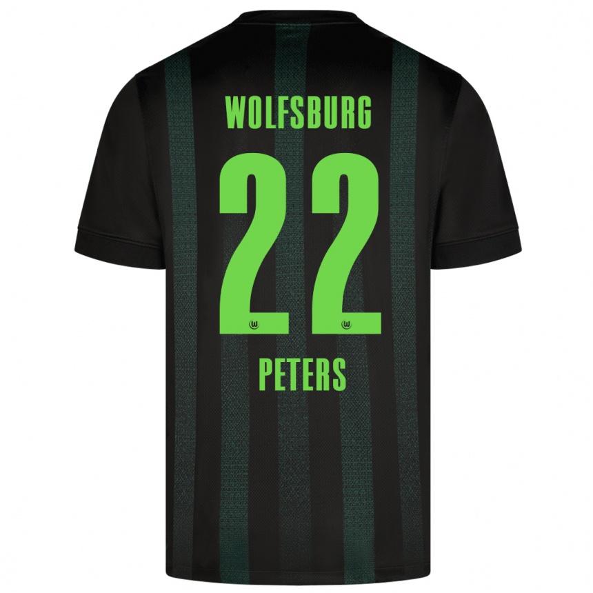 Niño Fútbol Camiseta Laurin Peters #22 Verde Oscuro 2ª Equipación 2024/25