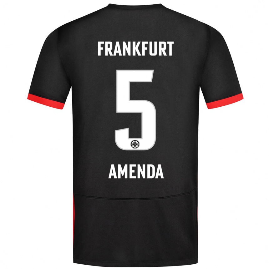 Niño Fútbol Camiseta Aurèle Amenda #5 Negro 2ª Equipación 2024/25