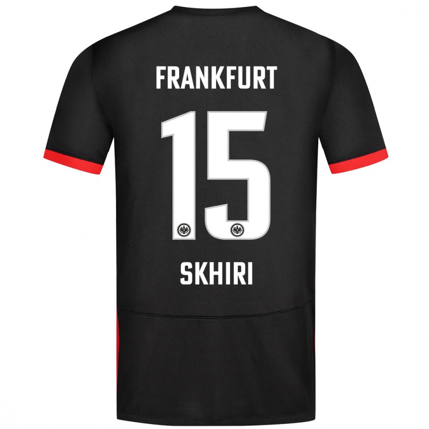 Niño Fútbol Camiseta Ellyes Skhiri #15 Negro 2ª Equipación 2024/25