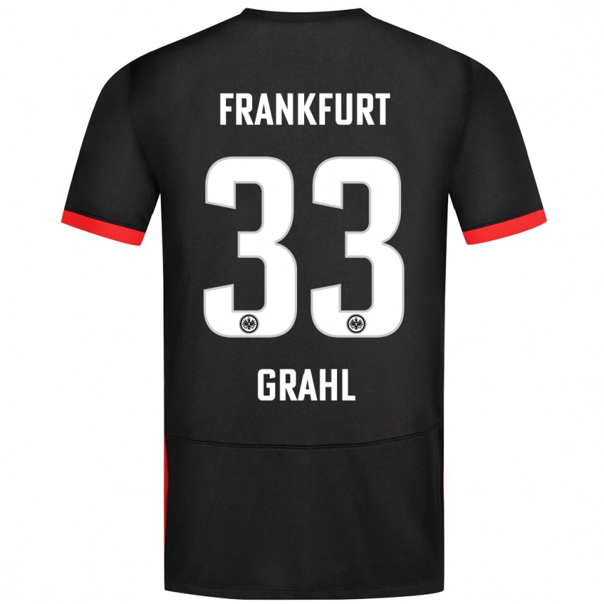 Niño Fútbol Camiseta Jens Grahl #33 Negro 2ª Equipación 2024/25