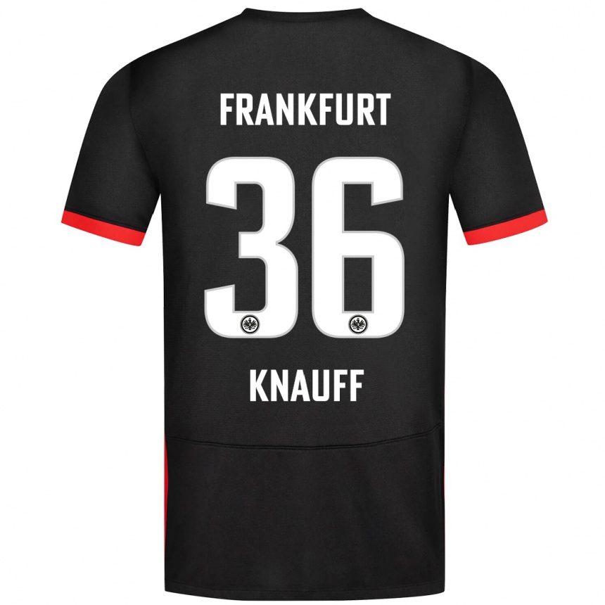 Niño Fútbol Camiseta Ansgar Knauff #36 Negro 2ª Equipación 2024/25