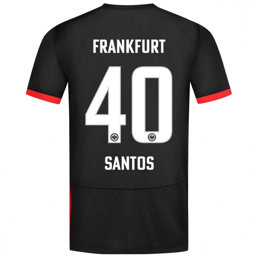 Niño Fútbol Camiseta Kauã Santos #40 Negro 2ª Equipación 2024/25