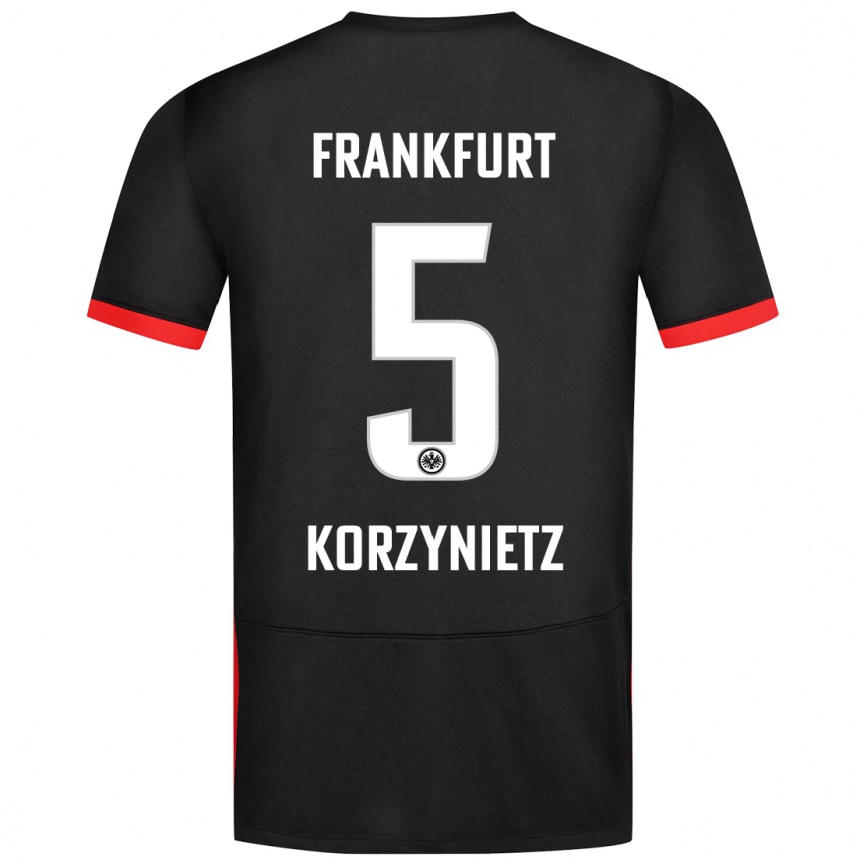 Niño Fútbol Camiseta Jaden Korzynietz #5 Negro 2ª Equipación 2024/25