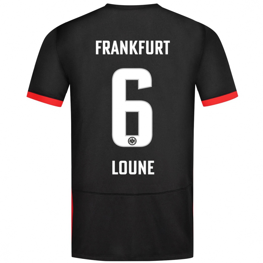 Niño Fútbol Camiseta Adam Loune #6 Negro 2ª Equipación 2024/25