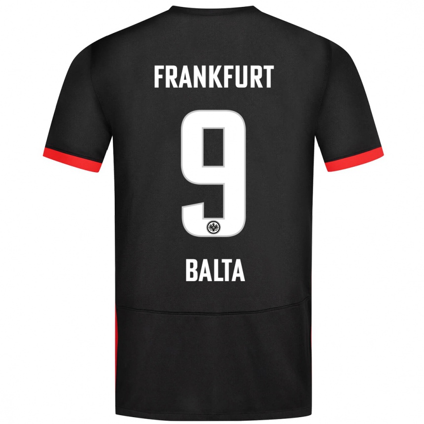 Niño Fútbol Camiseta Sahin Balta #9 Negro 2ª Equipación 2024/25