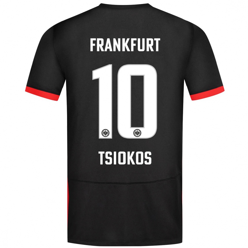 Niño Fútbol Camiseta Leonidas Ilias Tsiokos #10 Negro 2ª Equipación 2024/25