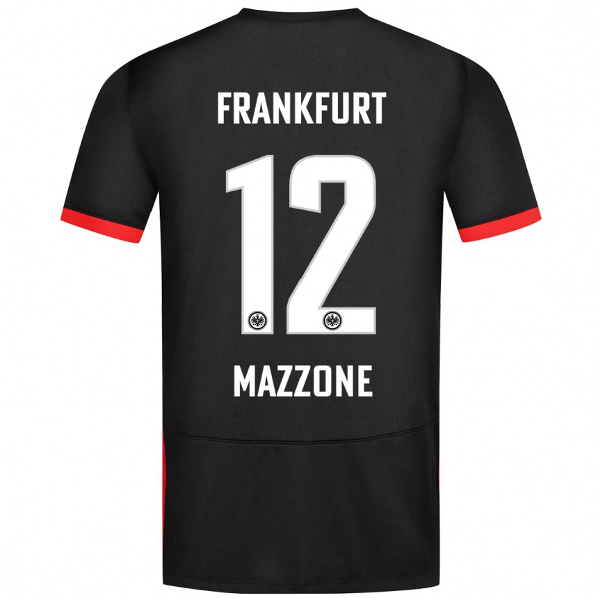 Niño Fútbol Camiseta Matteo Mazzone #12 Negro 2ª Equipación 2024/25