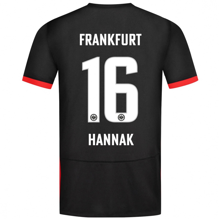 Niño Fútbol Camiseta Tim Hannak #16 Negro 2ª Equipación 2024/25